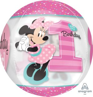 Orbz Minnie 1st Birthday Balloon