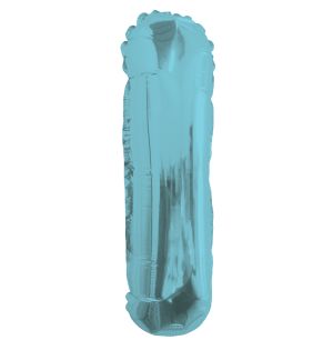 14" Light Blue Letter I Balloon