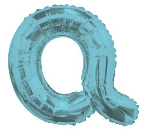14" Light Blue Letter Q Balloon
