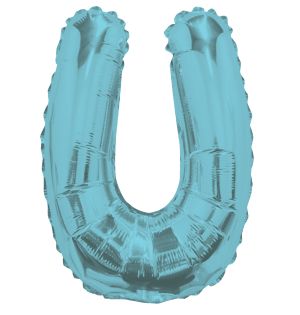 14" Light Blue Letter U Balloon