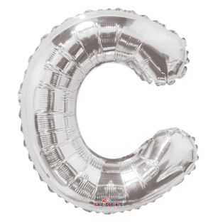 14" Silver Letter C Balloon