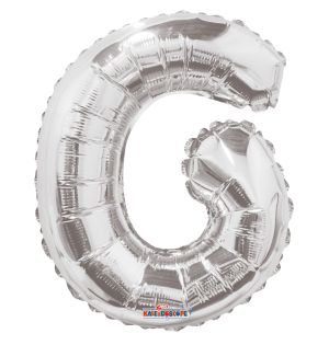 14" Silver Letter G Balloon