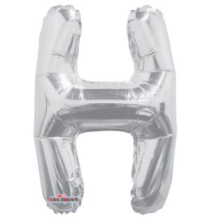 14" Silver Letter H Balloon