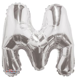 14" Silver Letter M Balloon