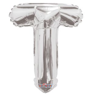 14" Silver Letter T Balloon