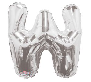 14" Silver Letter W Balloon