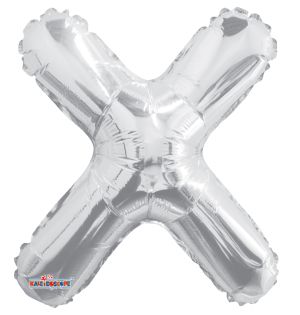 14" Silver Letter X Balloon