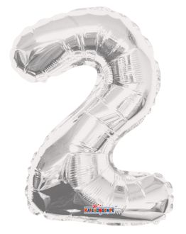 14" Silver Number 2 Balloon