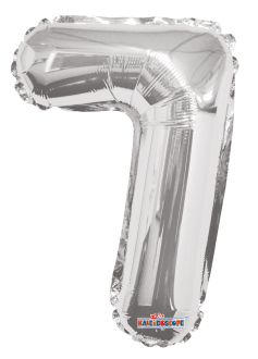 14" Silver Number 7 Balloon