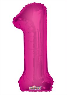 14" Pink Number 1 Balloon