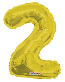14" Gold Number 2 Balloon