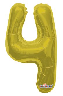 14" Gold Number 4 Balloon