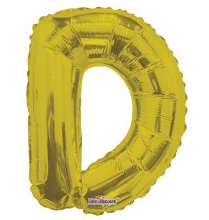 14" Gold Letter D Balloon