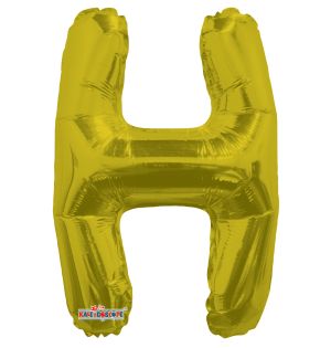 14" Gold Letter H Balloon