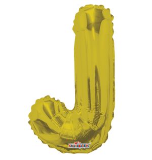 14" Gold Letter J Balloon