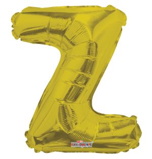 14" Gold Letter Z Balloon