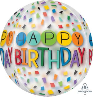 Orbz Happy Birthday Rainbow Balloon