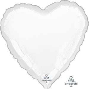 28" Metallic White Heart (non-packaged) Balloon