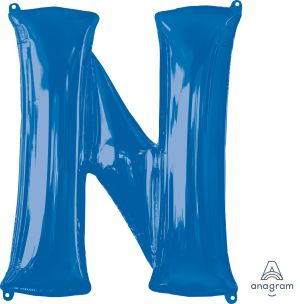 34" Blue Letter N Balloon