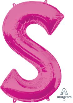 34" Pink Letter S Balloon