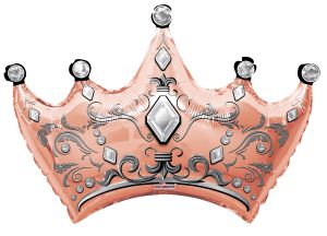 36" Crown Rose Gold Balloon