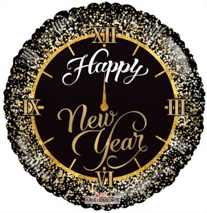 18" PR New Year Clock Balloon