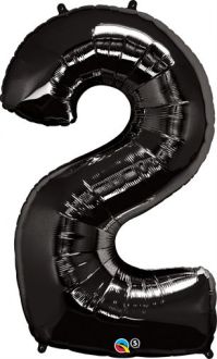34" Black Number 2 Balloon