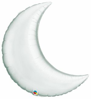 Crescent Moon 35" Silver (non-packaged) Balloon