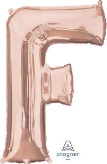 34" Rose Gold Letter F Balloon