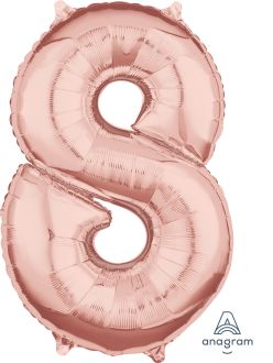 26" Rose Gold Number 8 Balloon