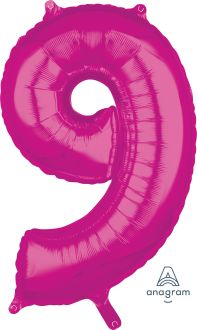 26" Pink Number 9 Balloon