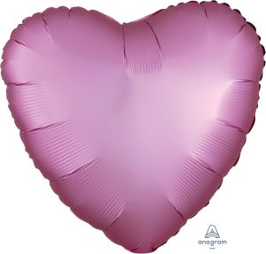 18" Satin Luxe Flamingo Heart Balloon