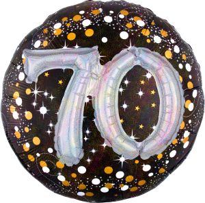 Multi-Balloon Holographic Sparkling Birthday 70