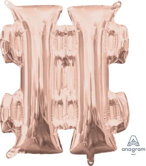 16" Rose Gold Symbol # Hash Balloon