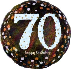 Jumbo Holographic Sparkling Birthday 70 Balloon