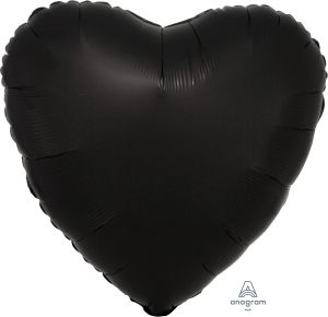 18" Satin Luxe Onyx Heart (non-packaged) Balloon