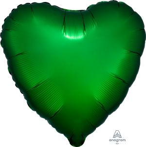 18" Satin Luxe Emerald Heart (non-packaged) Balloon