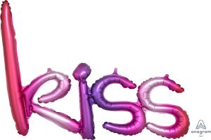 Script Phrase Ombre Kiss Balloon