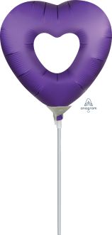 Mini Shape Purple Royale Open Heart Balloon