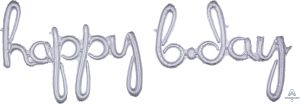 Script Phrase Happy Bday Holographic Balloon