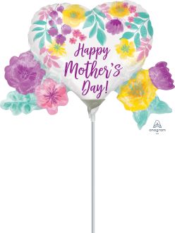 Mini Shape Happy Mothers Day Watercolor Flowers Balloon