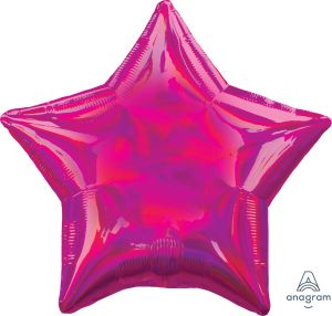 18" Iridescent Magenta Star Balloon