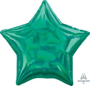 18" Iridescent Green Star Balloon
