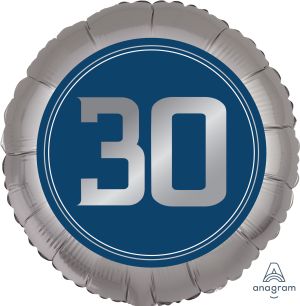 18" Satin Happy Birthday Man 30 Balloon