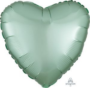 18" Satin Luxe Mint Green Heart (non-packaged) Balloon
