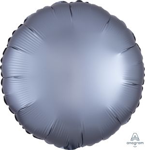 18" Satin Luxe Graphite Circle (non-packaged) Balloon