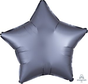 18" Satin Luxe Graphite Star Balloon