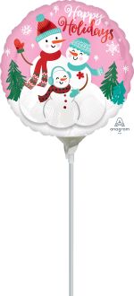 09" Happy Holidays Snow Family Balloon