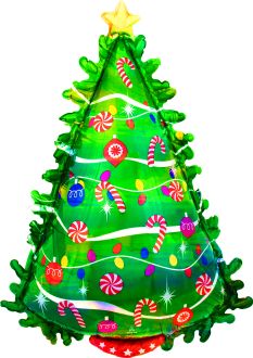 SuperShape Iridescent Green Christmas Tree Balloon