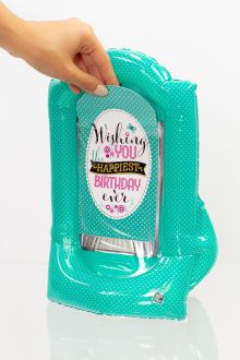 Gift-N-Flate Teal White Dots Balloon